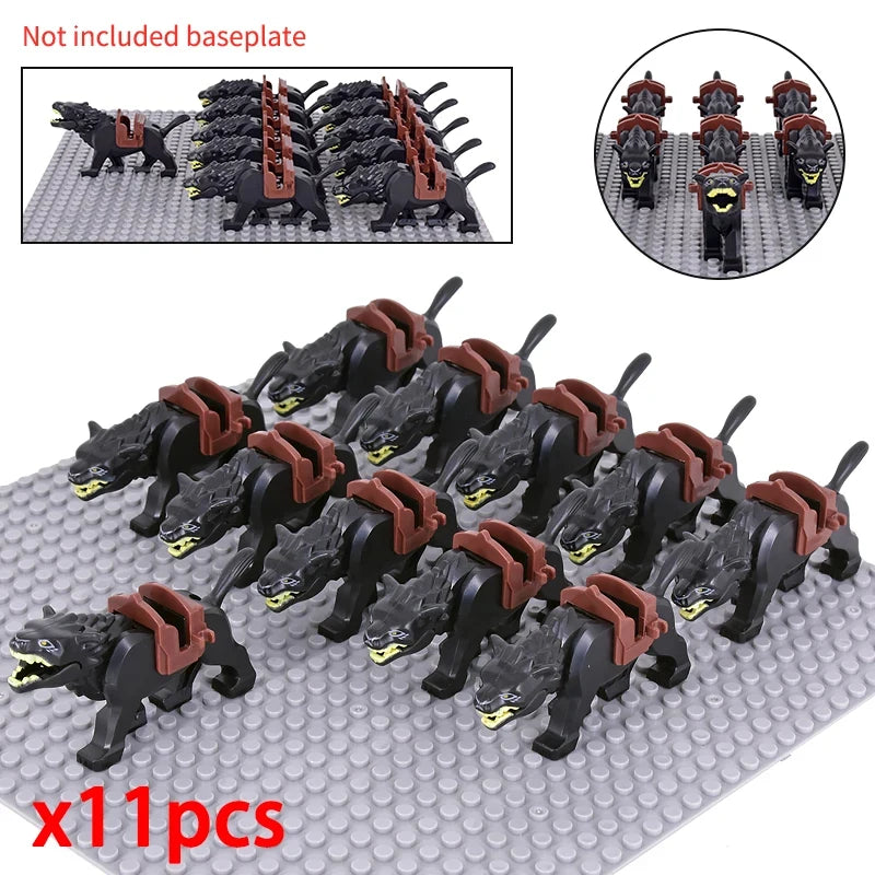 Medieval Military Cavalry and Wolves Sets
