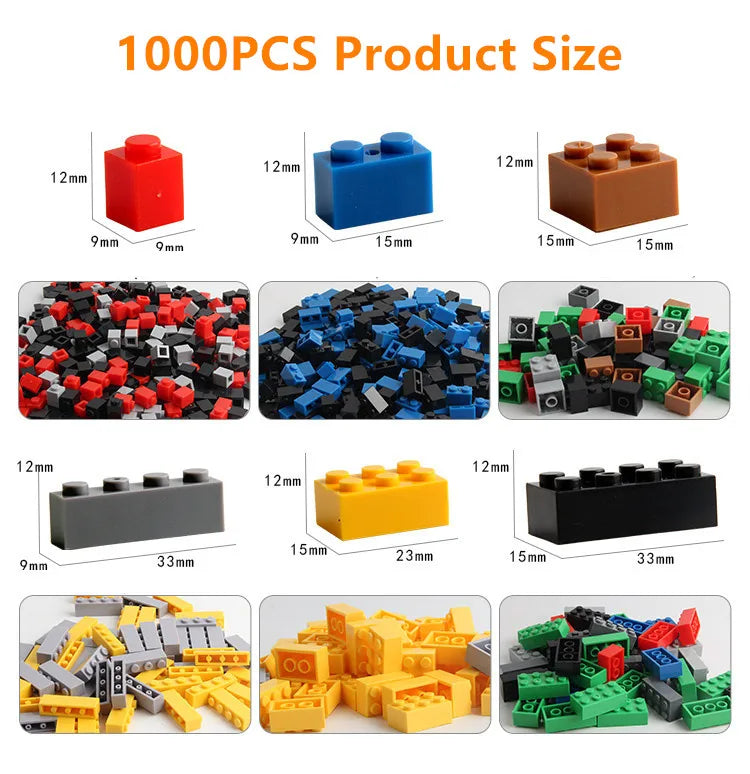 300 or 1000 pieces DIY building blocks bulk set