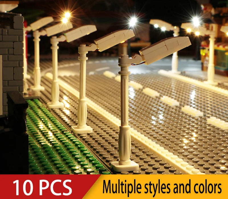10PCS 0.8mm Pin RGB LED Building Blocks USB Lamp DIY Street Light City Electric Decorate 1X1 Brick Compatible