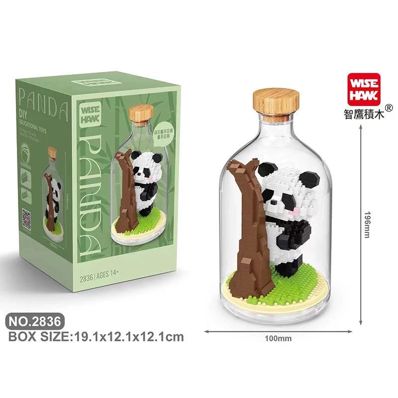 Mini block Panda in a Bottle