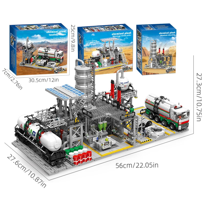 Natural Gas Storage Center, Laboratory & Transport Station (3 In 1 Assembly Model)