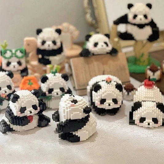 cute mini Panda Model Building Block MOC (12 types!)