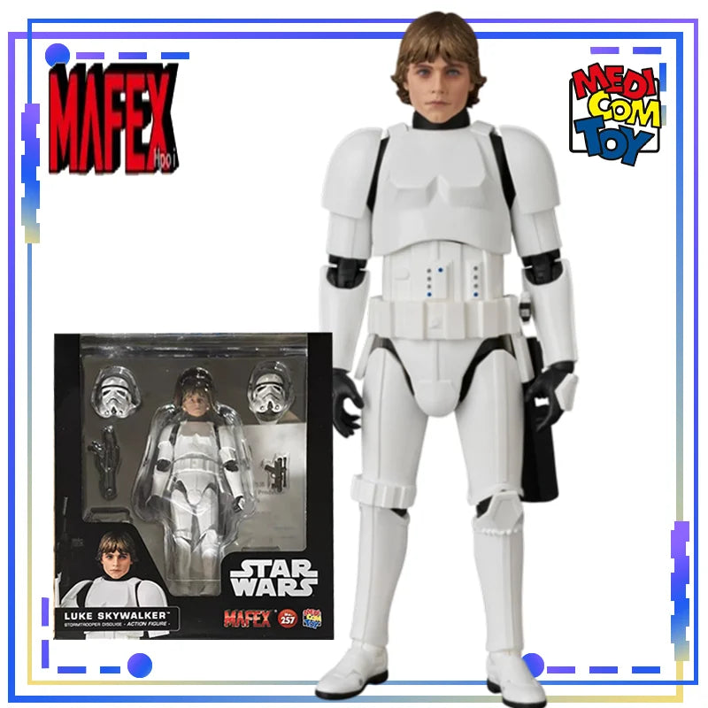 Medicom Toy Genuine MAFEX No.259 Stormtrooper (TM) Ver. 2.0 MAFEX No.256 The Mandalorian (Chrome Ver) Action Figure Toy Boy Gift