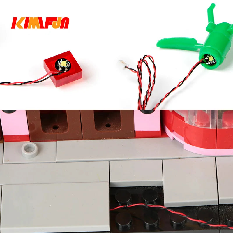 10PCS 0.8mm Pin RGB LED Building Blocks USB Lamp DIY Street Light City Electric Decorate 1X1 Brick Compatible