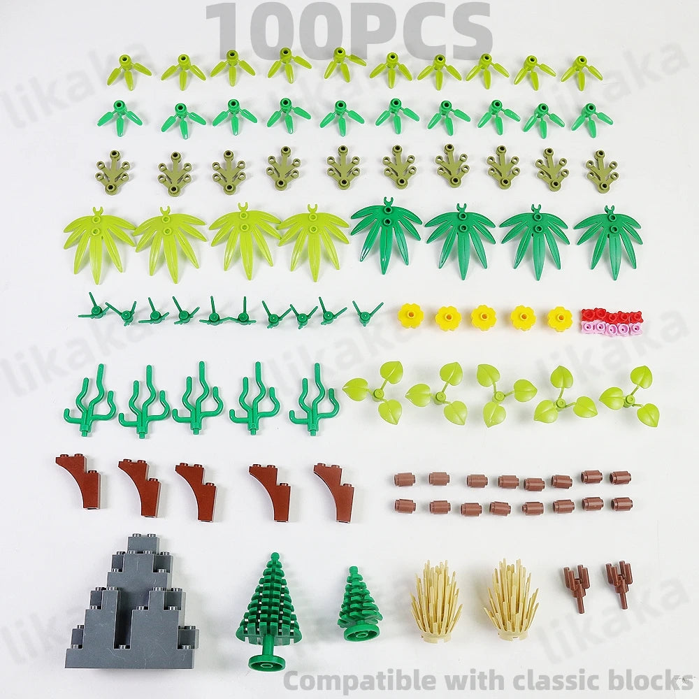100PCS Tree + Plants Nature Accessories