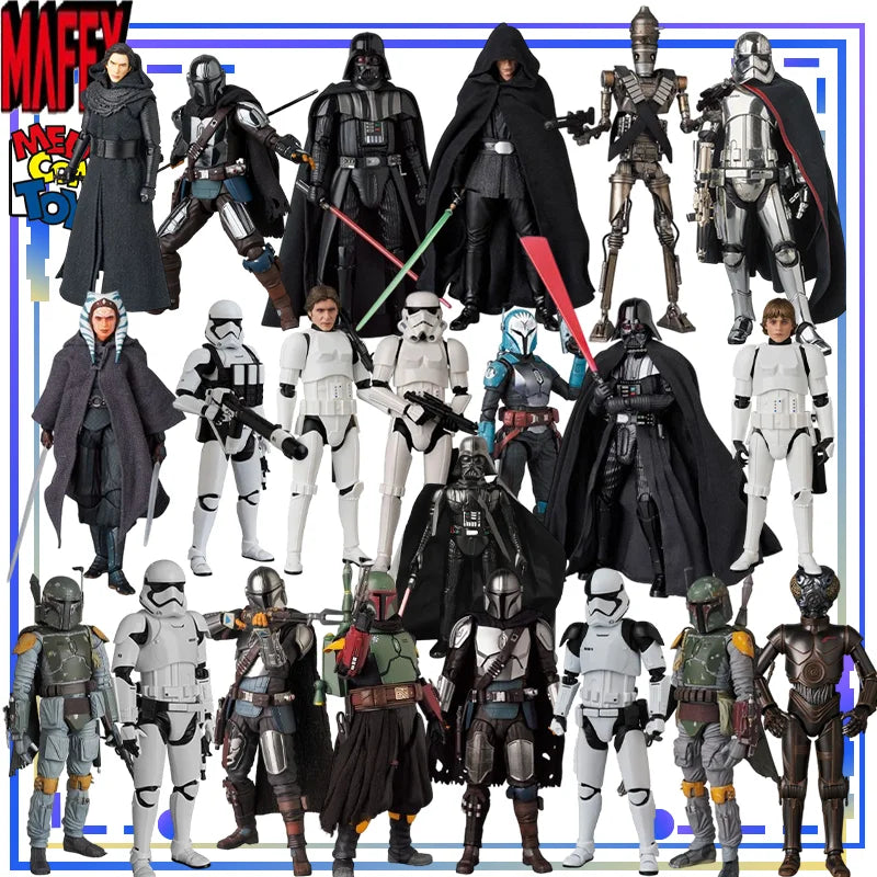 Medicom Toy Genuine MAFEX No.259 Stormtrooper (TM) Ver. 2.0 MAFEX No.256 The Mandalorian (Chrome Ver) Action Figure Toy Boy Gift