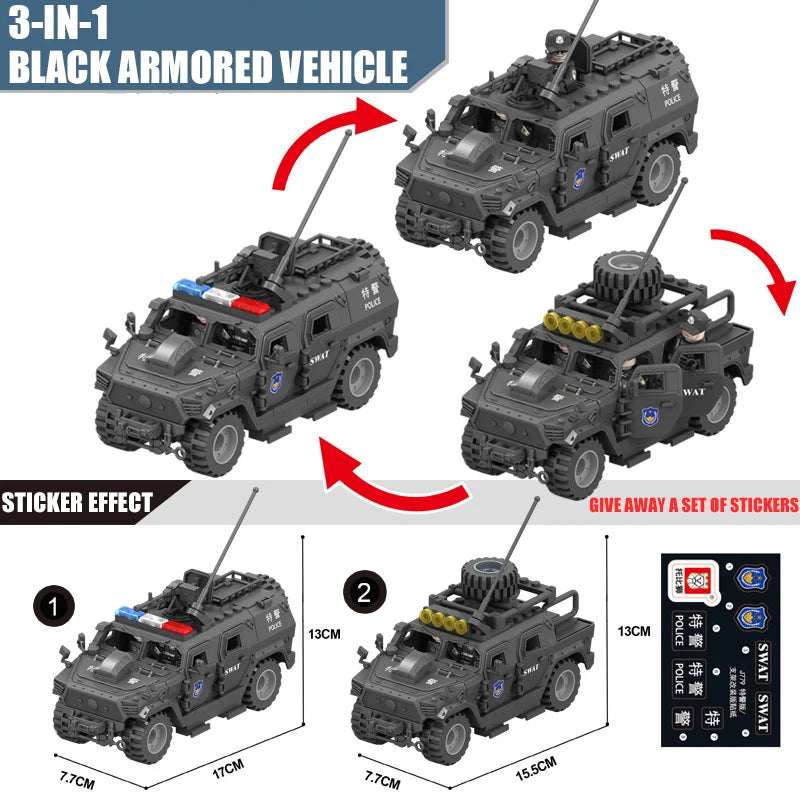 WW2 Assault Team Military Hummer Jeep APC