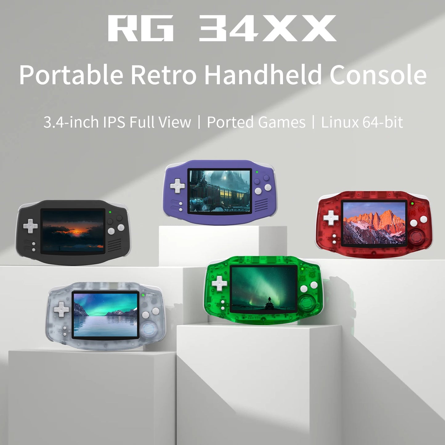 ANBERNIC RG34XX Retro Game Console | 3.4" IPS Screen