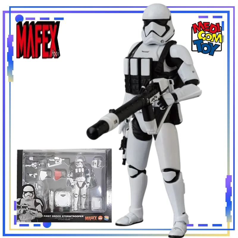Medicom Toy Genuine MAFEX No.259 Stormtrooper (TM) Ver. 2.0 MAFEX No.256 The Mandalorian (Chrome Ver) Action Figure Toy Boy Gift