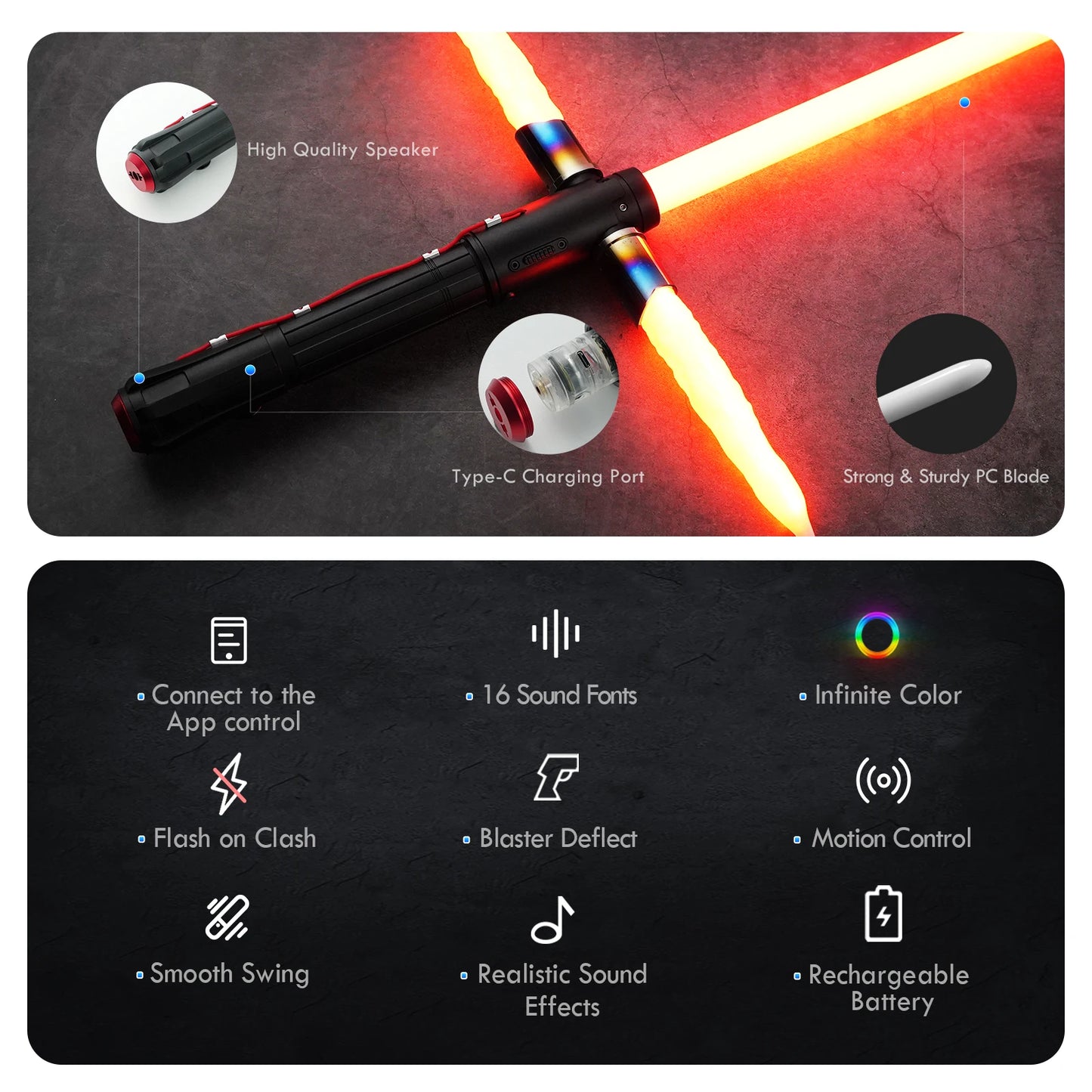Cross-Hilt Saber | App controlled Xeno 3.0