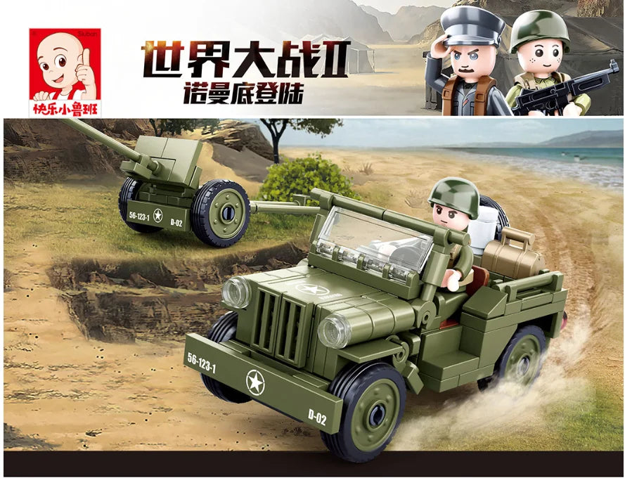 World War II Normandy Landing US WILLYS Jeep | 143 Pcs