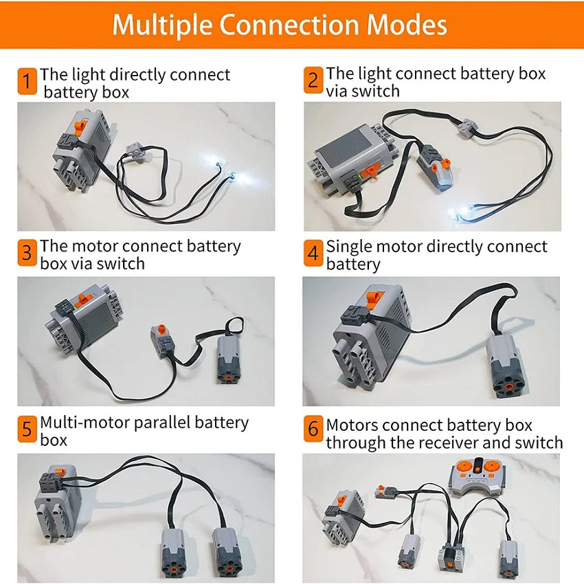 Motors, Battery Box, Servos, etc. LEGO Technik compatible RC Motors