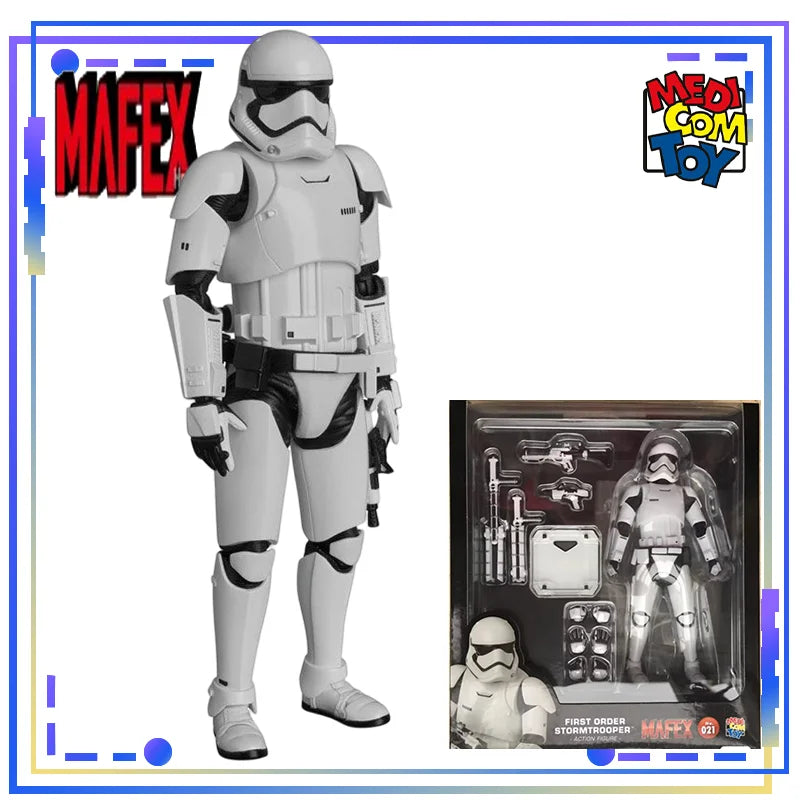 Medicom Toy Genuine MAFEX No.259 Stormtrooper (TM) Ver. 2.0 MAFEX No.256 The Mandalorian (Chrome Ver) Action Figure Toy Boy Gift