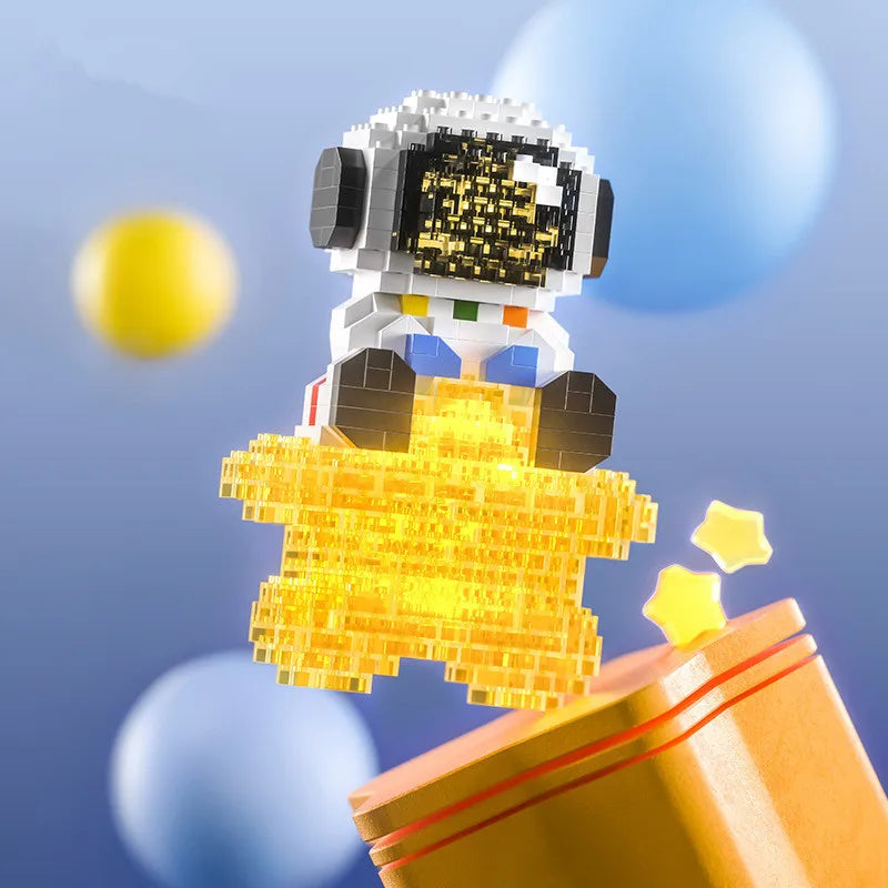 Glowing Astronaut Figure With Light DIY Bricks (micro building blocks)