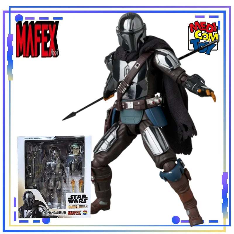 Medicom Toy Genuine MAFEX No.259 Stormtrooper (TM) Ver. 2.0 MAFEX No.256 The Mandalorian (Chrome Ver) Action Figure Toy Boy Gift