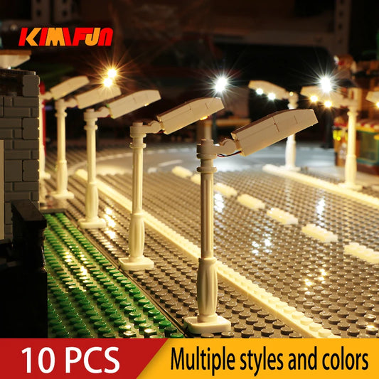 10PCS 0.8mm Pin RGB LED Building Blocks USB Lamp DIY Street Light City Electric Decorate 1X1 Brick Compatible