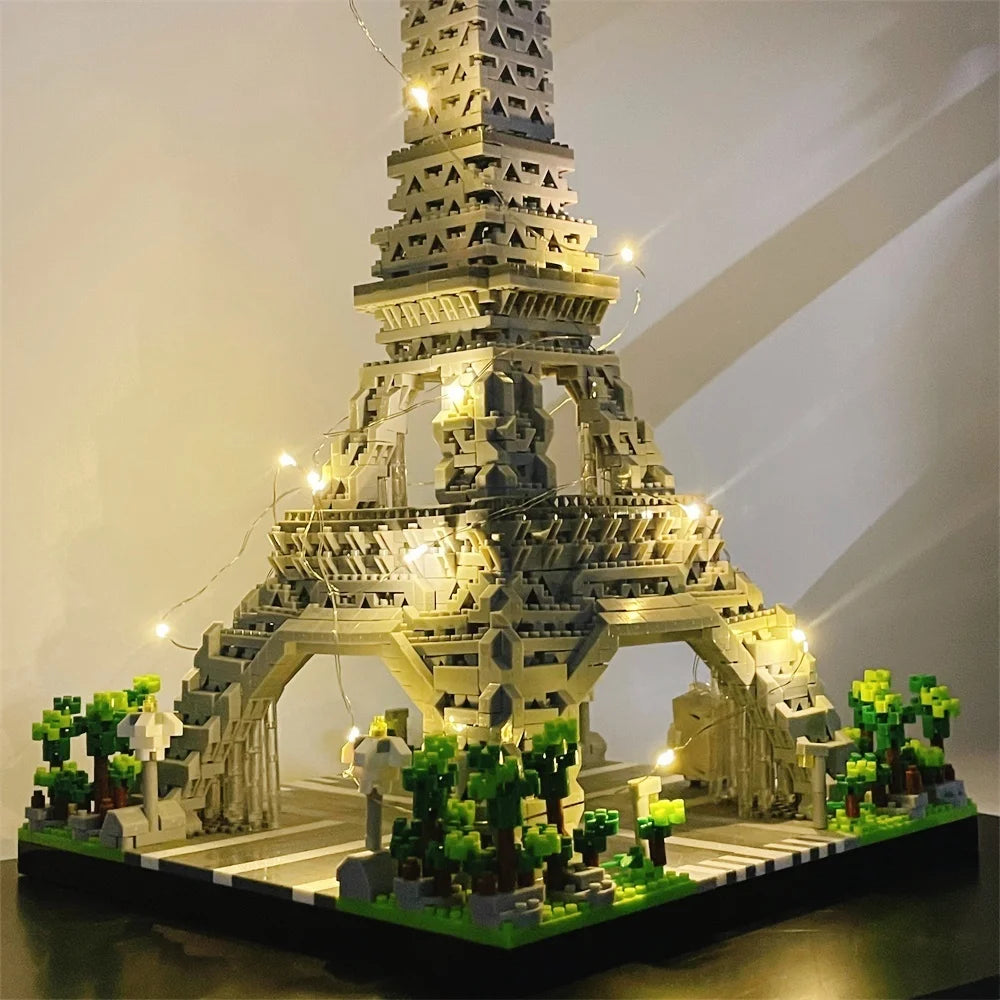 Paris Eiffel Tower Micro Blocks | LED Illuminated