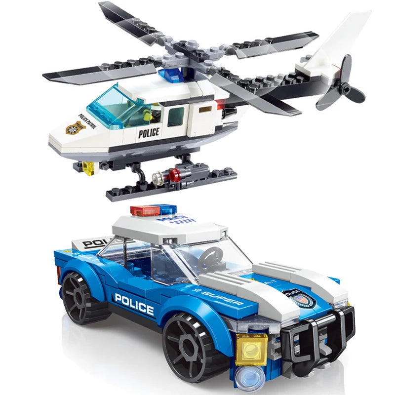 City Police Helicopter Car SWAT Vehicle MOC Build