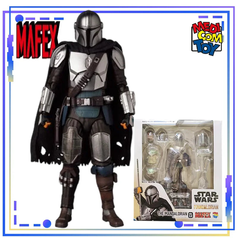 Medicom Toy Genuine MAFEX No.259 Stormtrooper (TM) Ver. 2.0 MAFEX No.256 The Mandalorian (Chrome Ver) Action Figure Toy Boy Gift