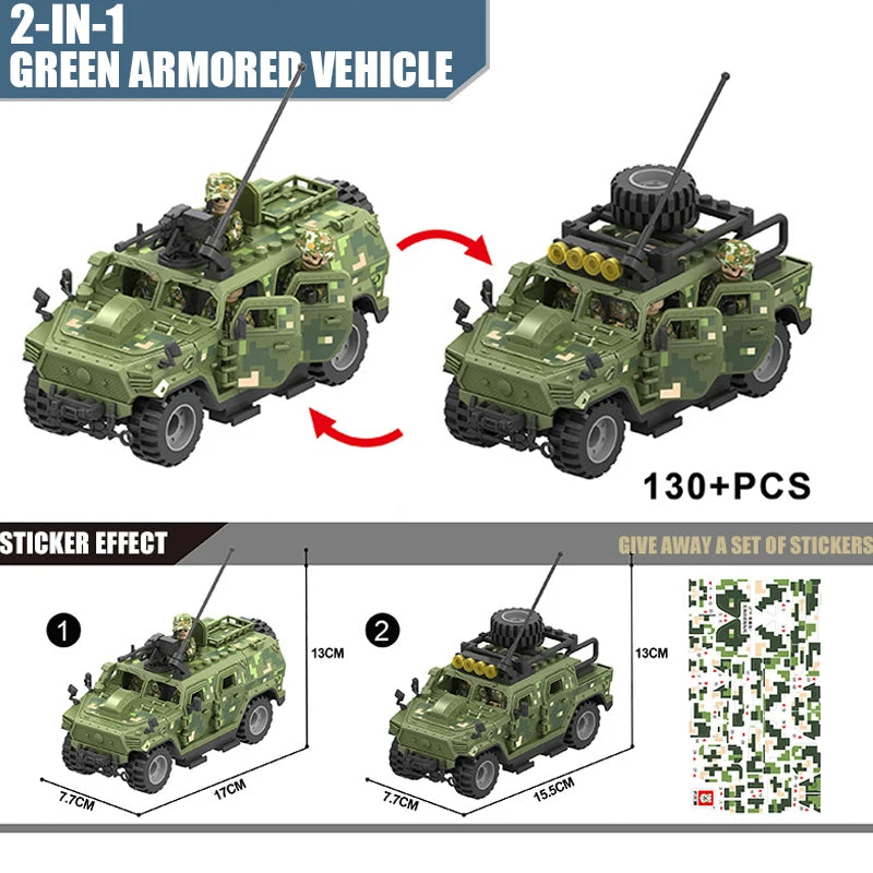 WW2 Assault Team Military Hummer Jeep APC