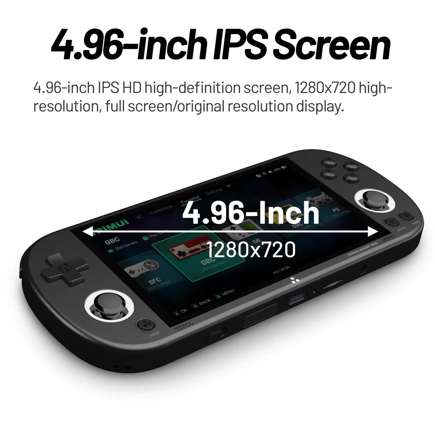 Trimui Smart Pro Handheld Game Console 4.96'' IPS Screen | 13,000 Games Installed