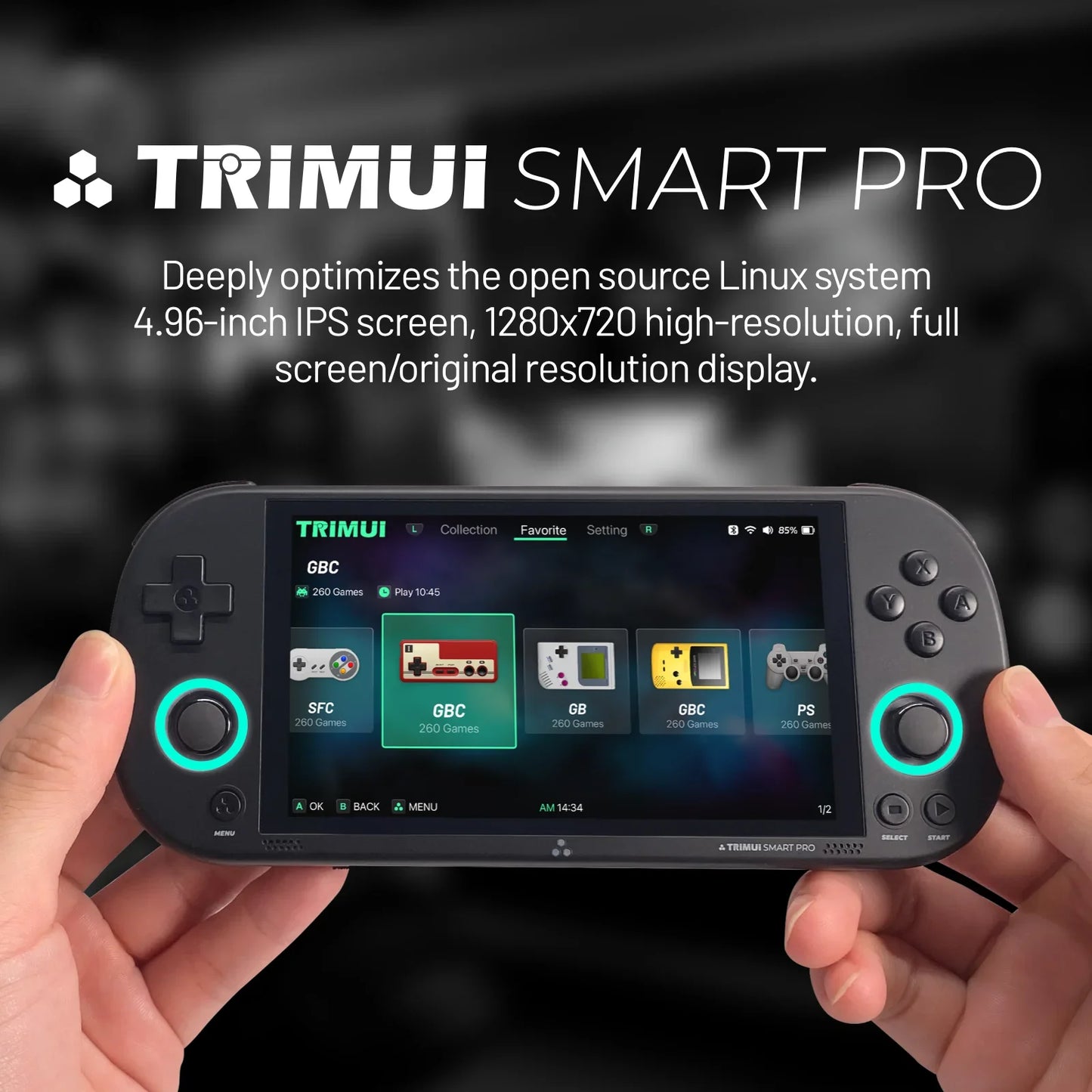Trimui Smart Pro Handheld Game Console 4.96'' IPS Screen | 13,000 Games Installed