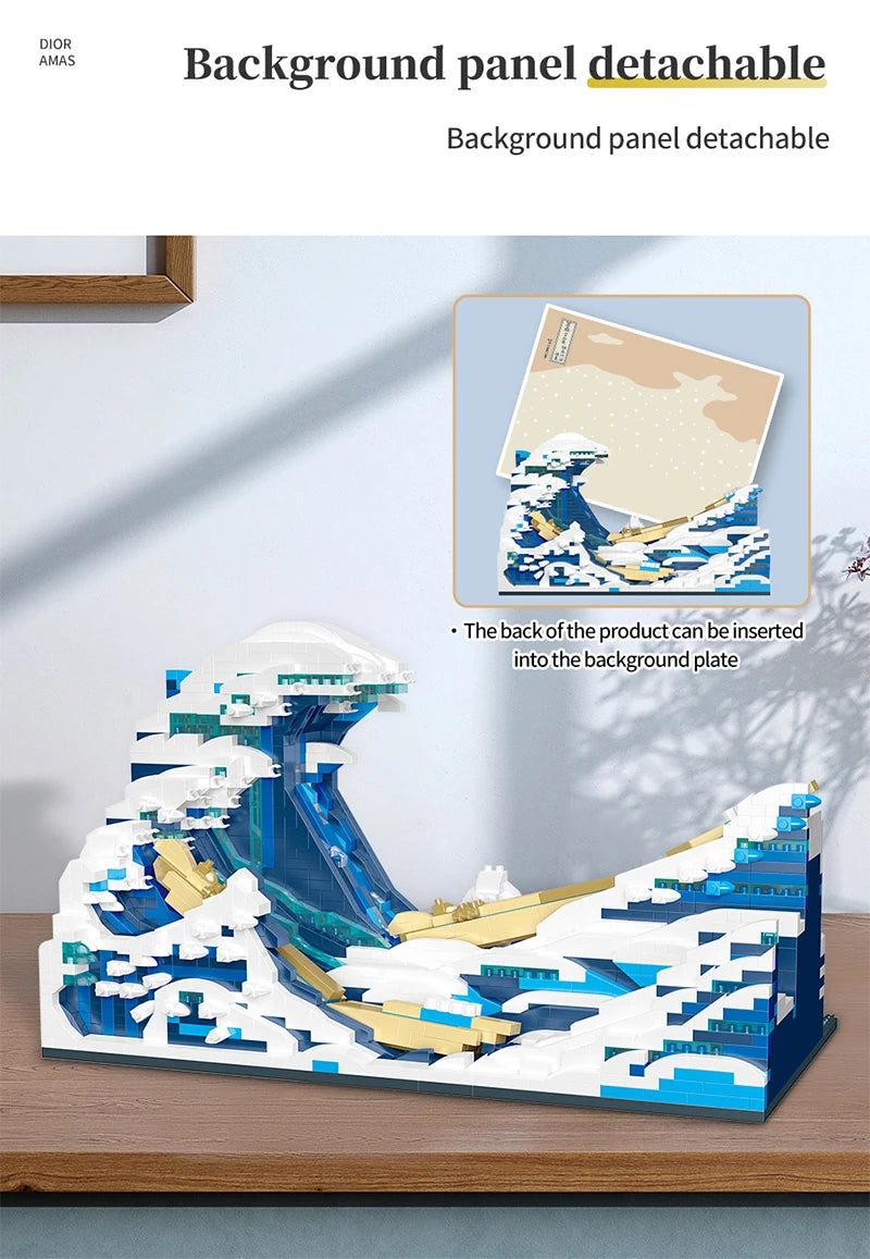 Van Gogh "The Starry Night" or "The Great Wave of Kanagawa" Micro Building Blocks