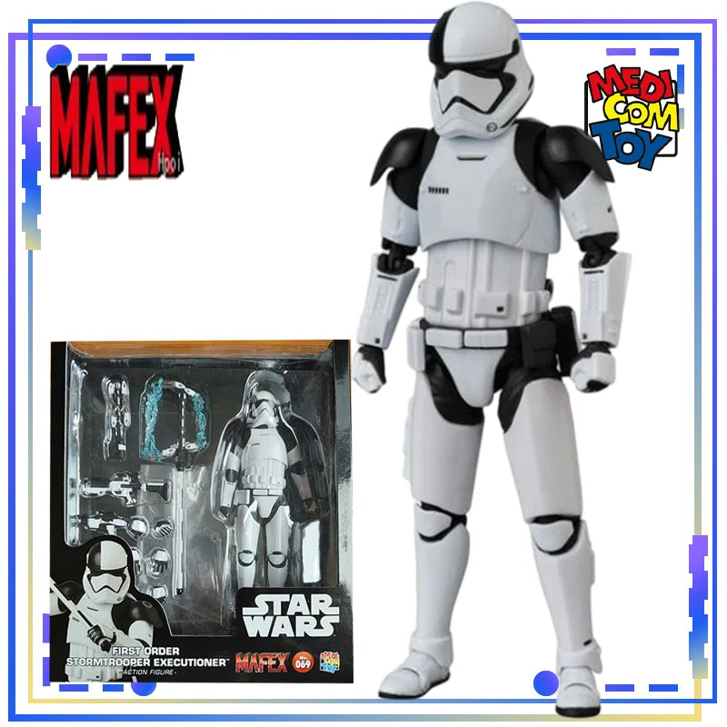 Medicom Toy Genuine MAFEX No.259 Stormtrooper (TM) Ver. 2.0 MAFEX No.256 The Mandalorian (Chrome Ver) Action Figure Toy Boy Gift