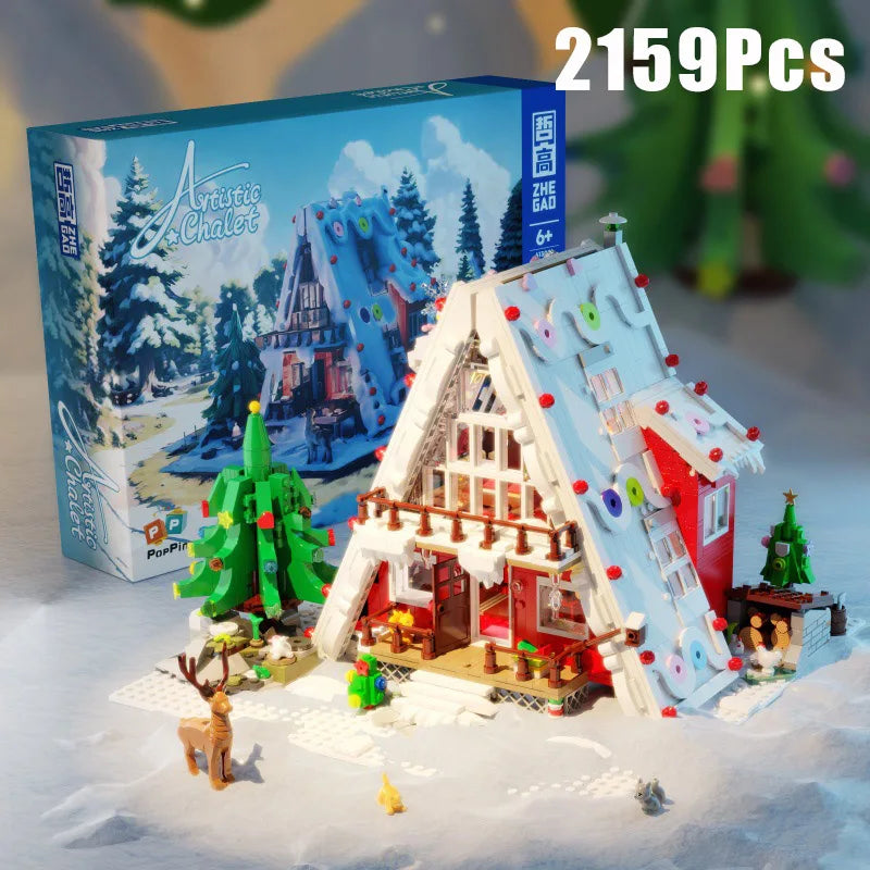 Christmas Tree Winter Village House (mini brick)