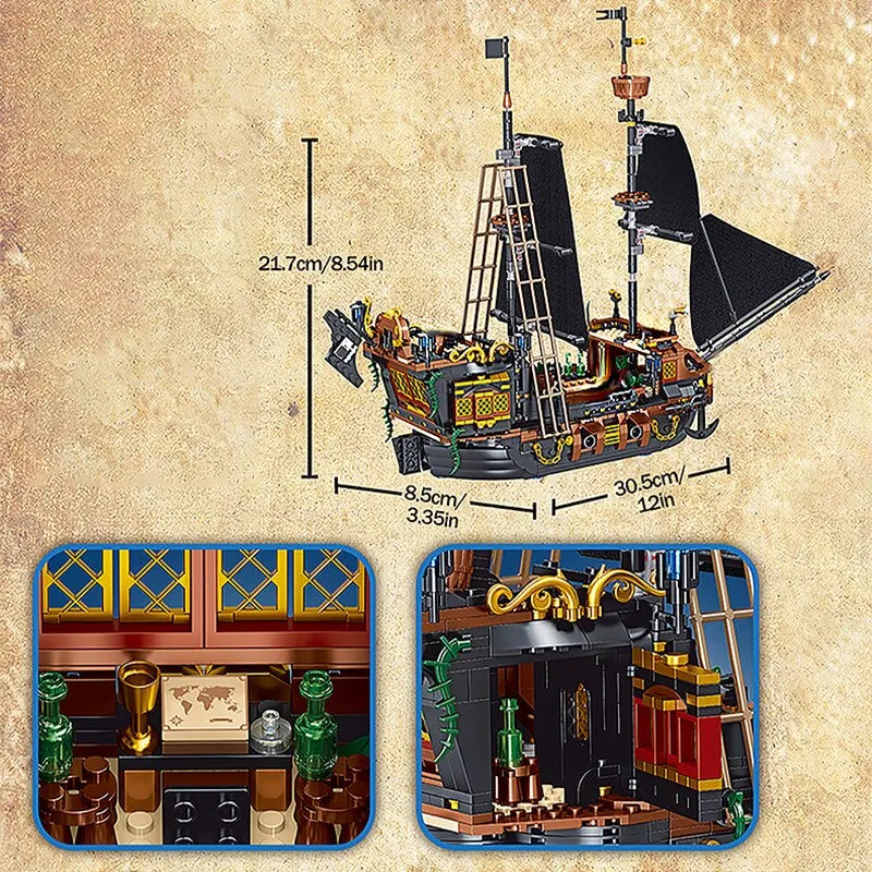 Pirate Ship "Black Flag" | mini blocks MOC